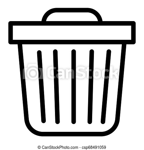 photo Trash Can Clipart Outline