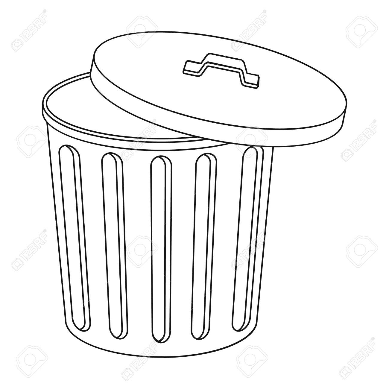 picture Trash Can Clipart Outline