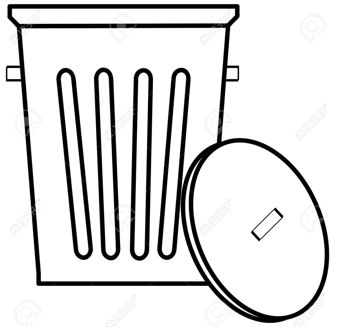 photo Trash Can Clipart Outline