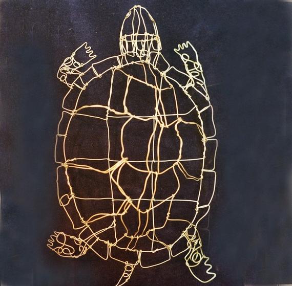 wallpapers Turtle 3D Wire Sculpture